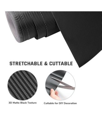 5ft x 100ft Car 3D Carbon Fiber Vinyl Wrap Sticker Roll Vehicle Motorcycle Black