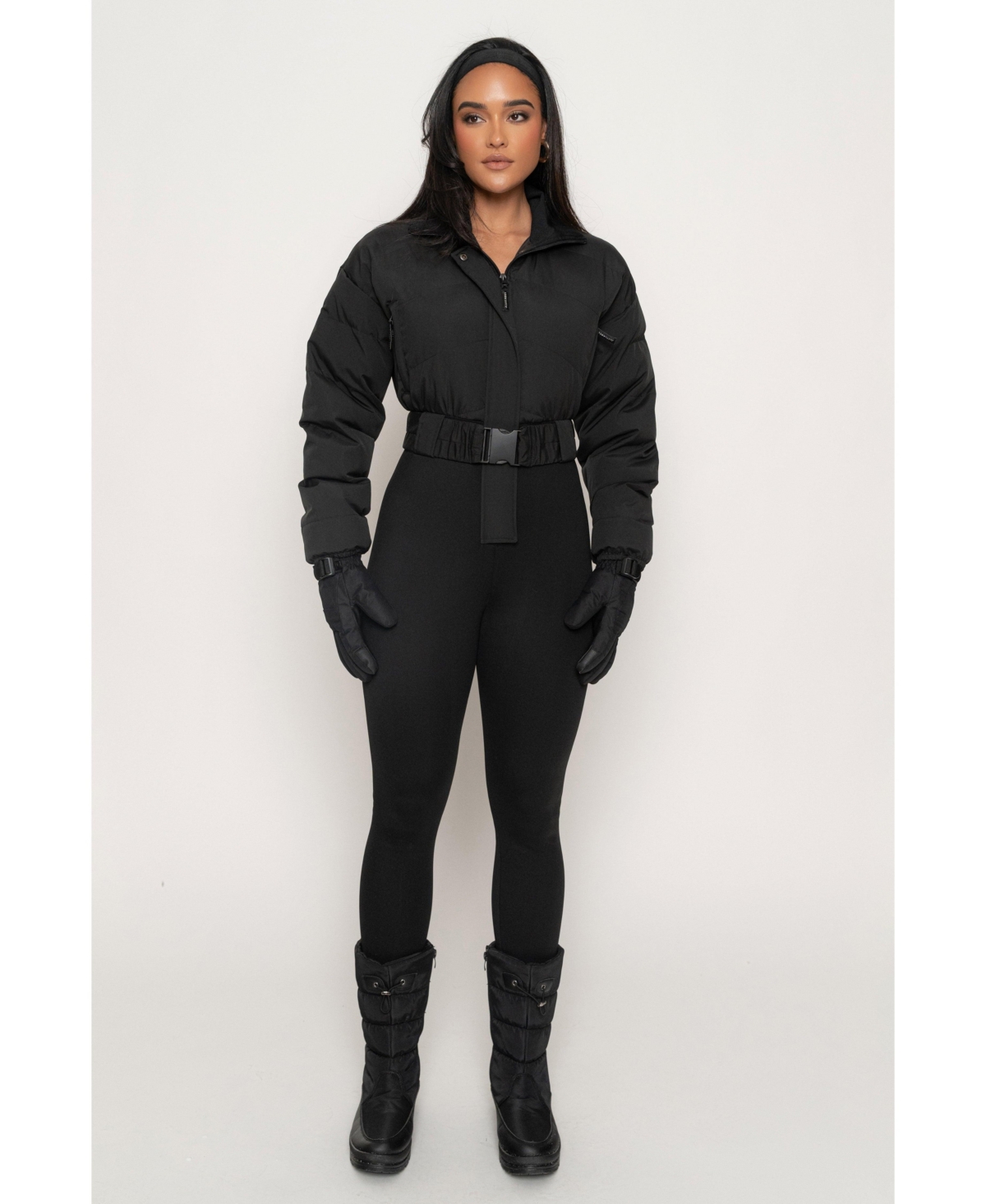 Women's In Motion Nylon Jumpsuit - Black