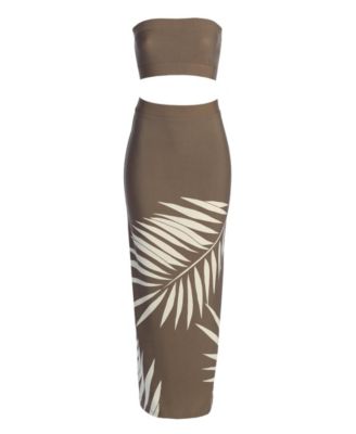 Women's Palm Print Fantasy Skirt Set