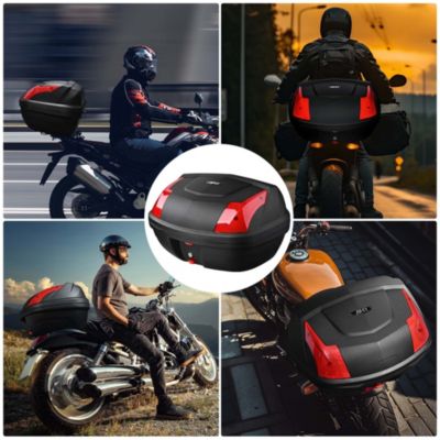 AHR 48L Motorcycle Tour Tail Box Scooter Trunk Storage Lock Carrier Case for Helmet