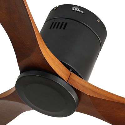 52" Flush Mount Wood Ceiling Fan Without Lights