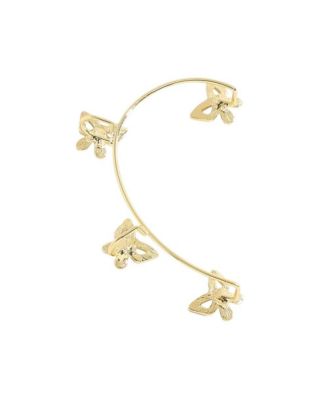 Gold-Plated Butterfly Cuff Earrings
