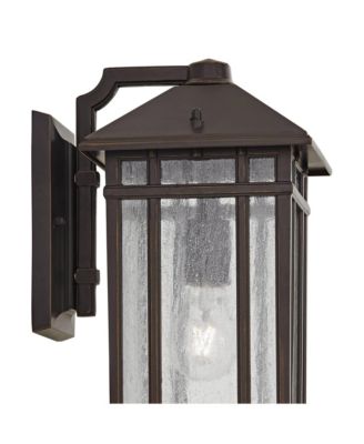 Sierra Craftsman 16 1/2" High Farmhouse Rustic Outdoor Wall Light Fixture Mount Set of 2 Oil Rubbed Bronze Finish