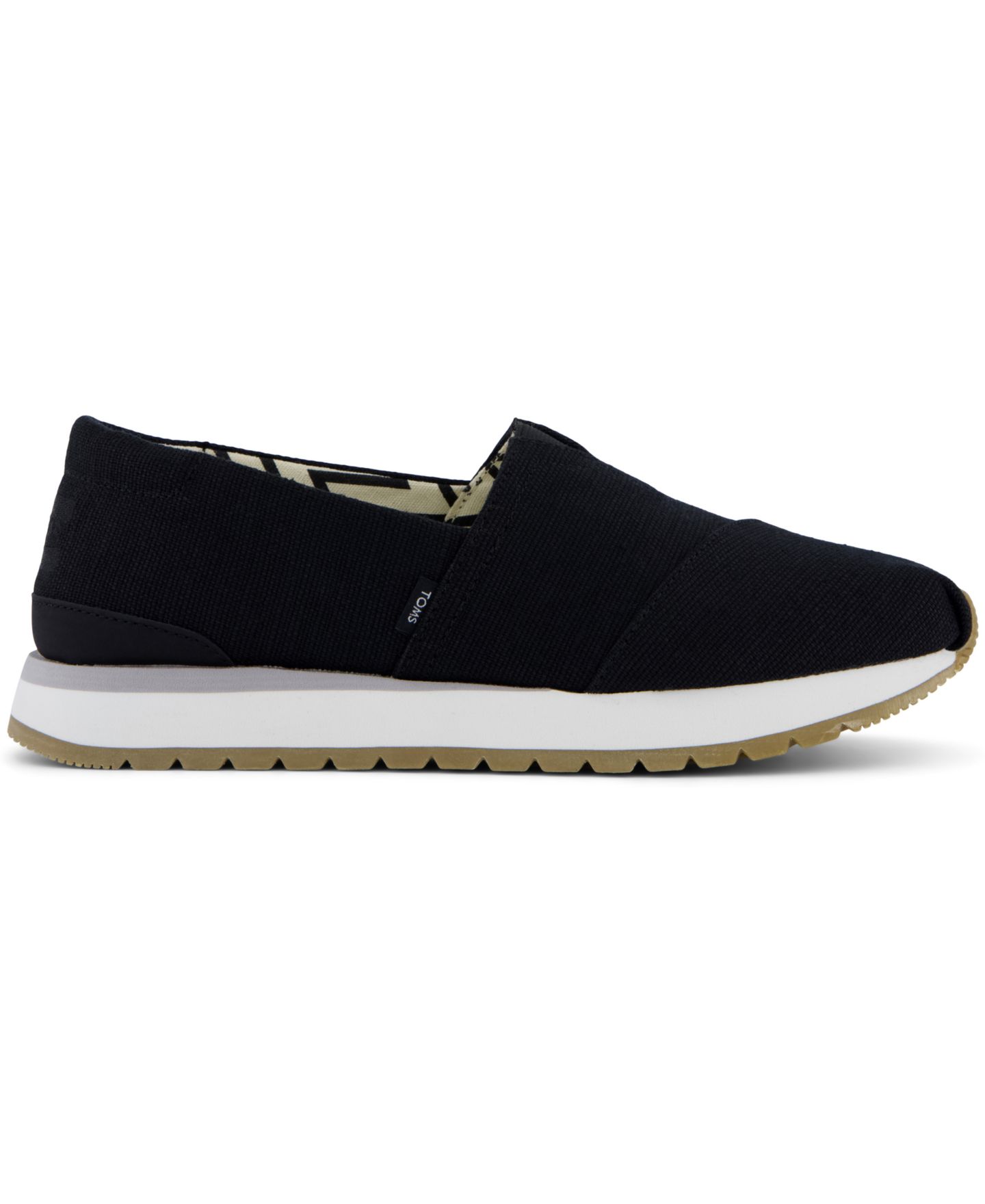 Женские кроссовки TOMS Resident Plus Almond Toe, цвет: Чёрный холщовый — фото 2