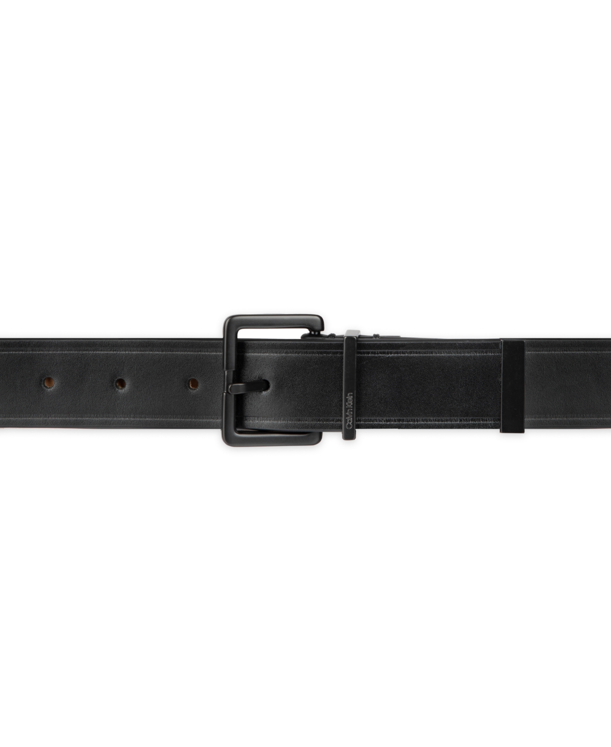 Calvin Klein Men's Metal Finishes Leather Dress Belt