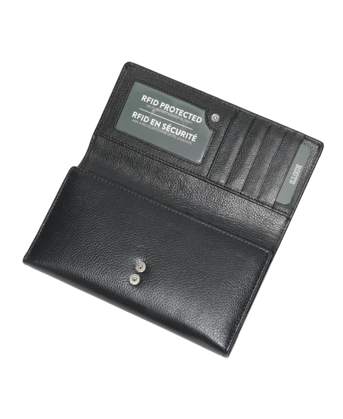 Женский кошелёк Roots Ladies Large Clutch Wallet w/ Removable Checkbook, цвет: Чёрный — фото 4