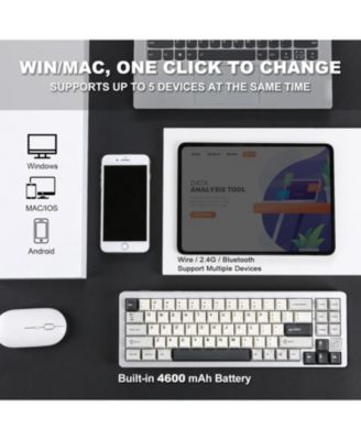 AL71 75% Mechanical Keyboard,Full Aluminum CNC,Hot Swappable Gasket,2.4GHz Wireless BT5.0/USB-C Wired,NKRO Programmable RGB Backlight Creamy Typing for Win/Mac