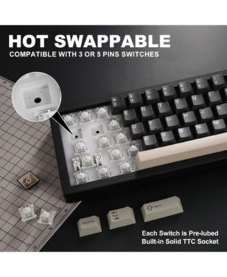 AL71 75% Mechanical Keyboard,Full Aluminum CNC,Hot Swappable Gasket,2.4GHz Wireless BT5.0/USB-C Wired,NKRO Programmable RGB Backlight Creamy Typing for Win/Mac