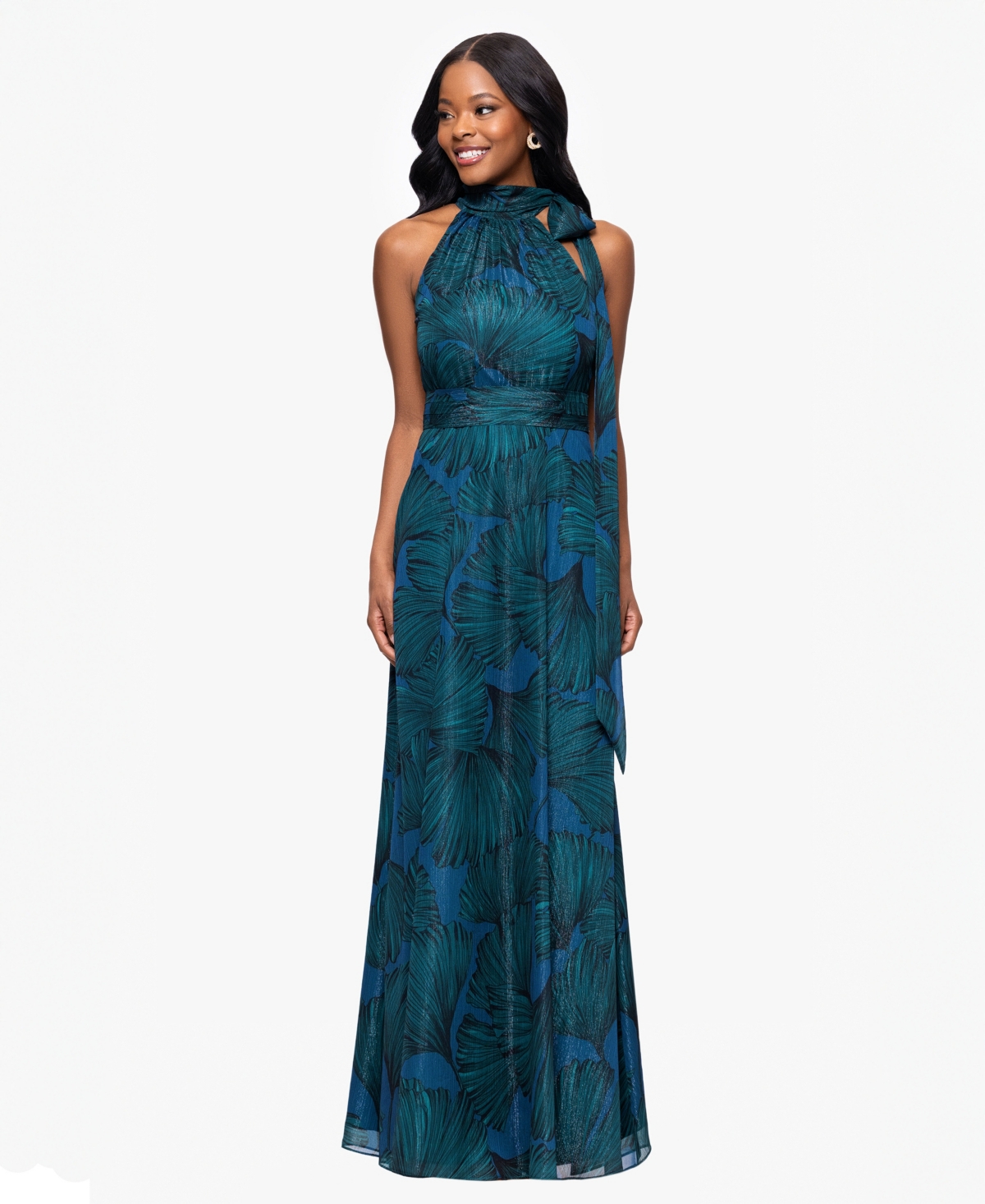 Betsy & Adam Women's Sleeveless Scarf-neck Dress