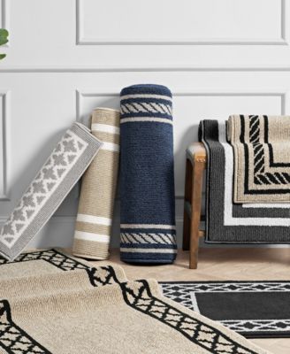 Double Line Border Tufted 2-Pc. Runner Rug Set