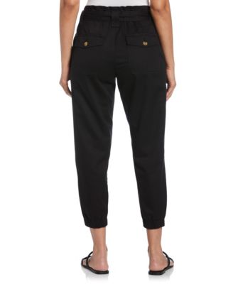 Petite Twill Crop Pants with Removable Tie Belt