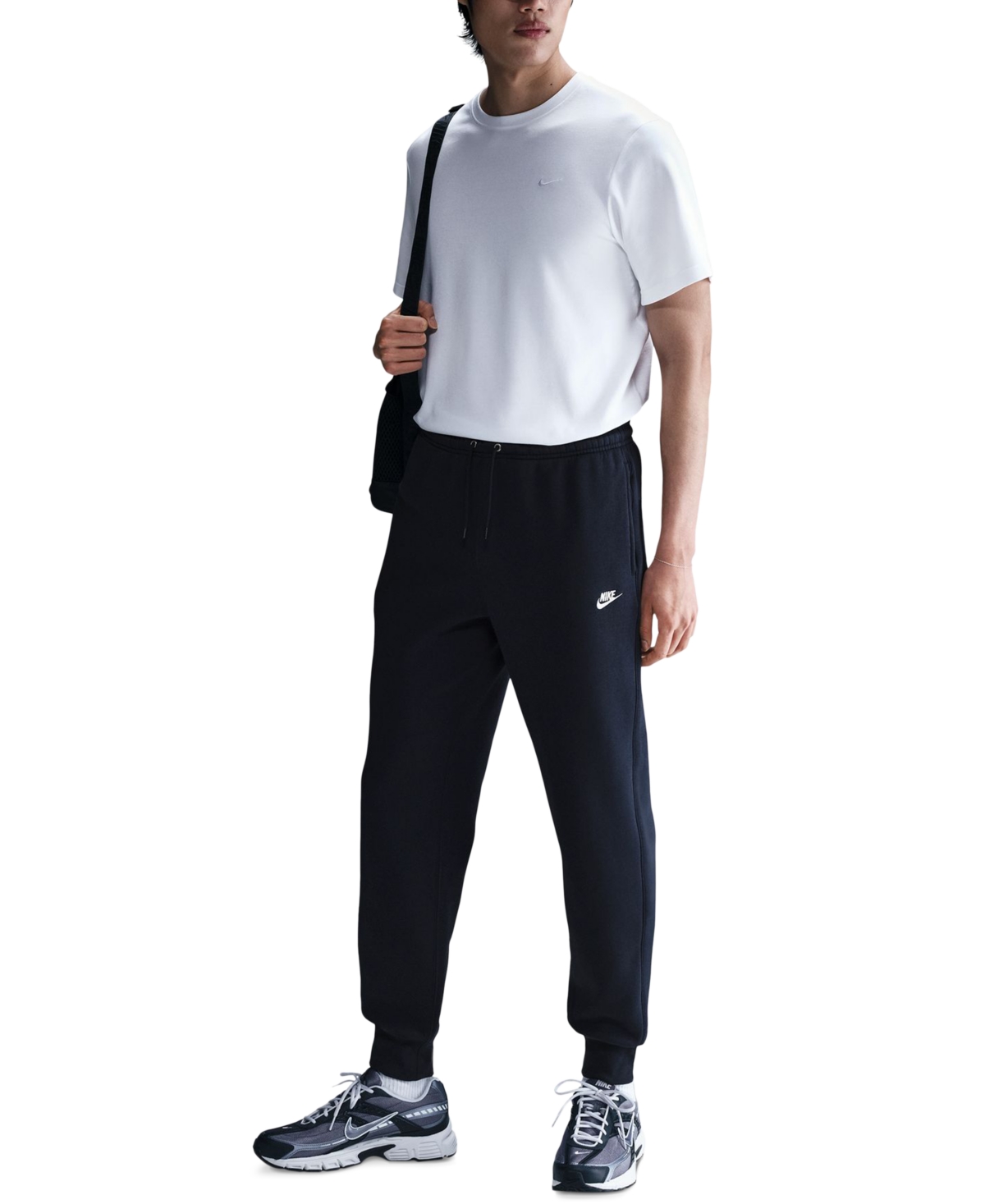 Nike Club Men's Fleece Drawstring Joggers - Obsidian/Obsidian/White