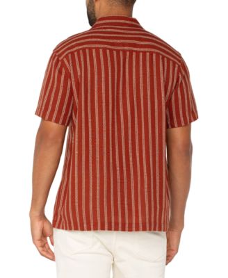 Men's Striped Short-Sleeve Camp Shirt