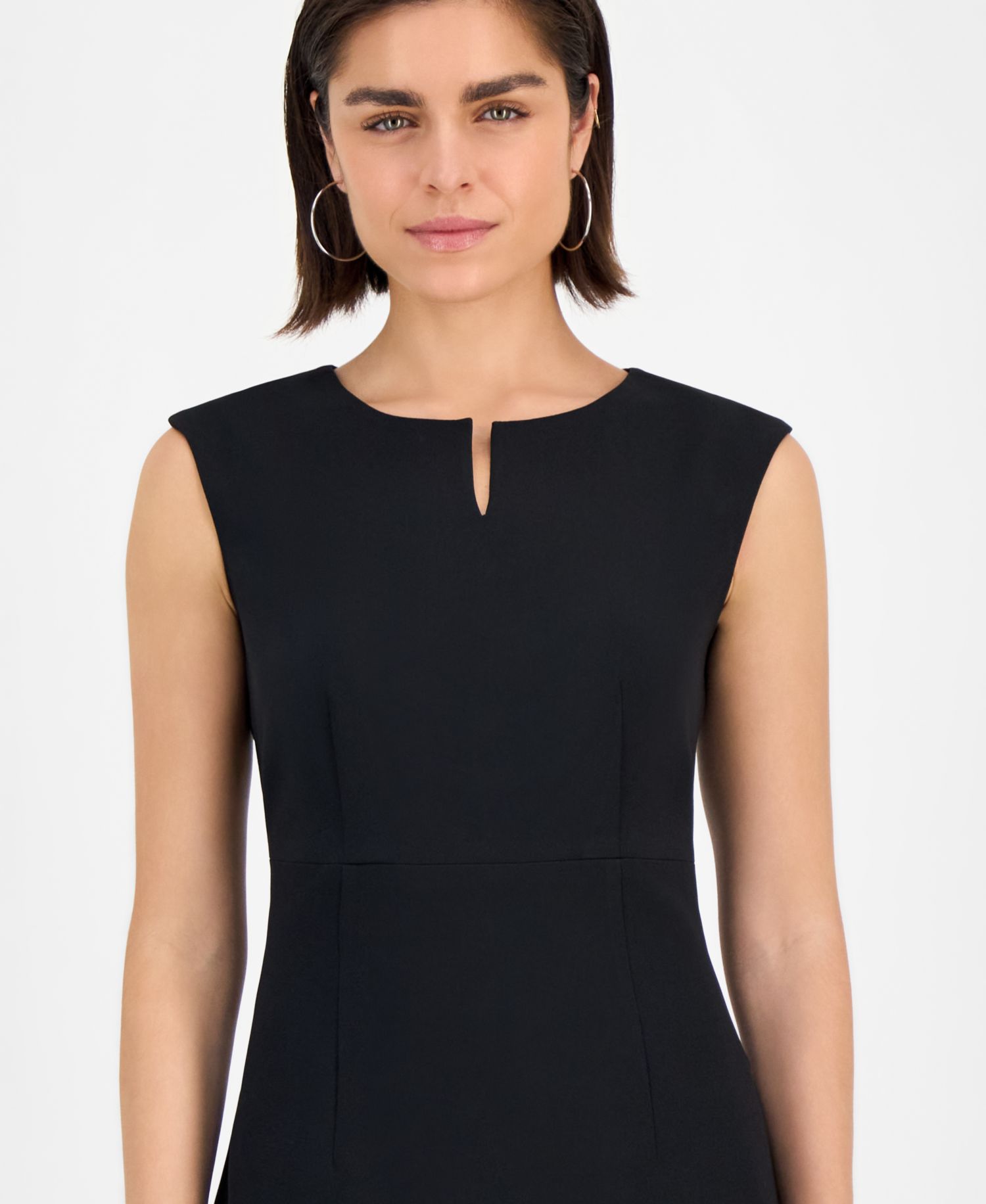 Women's Stretch Crepe Sleeveless Sheath Dress