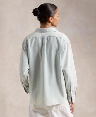 Women's Cropped Boxy Chambray Shirt