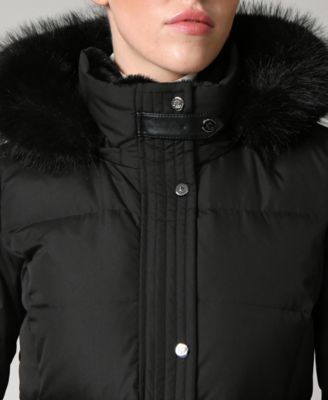 Women's Faux-Fur-Trim Maxi Puffer Coat