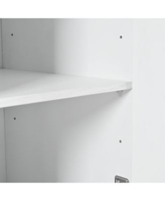 Carved 4-Door Sideboard - Handleless, Press-to-Open (White)