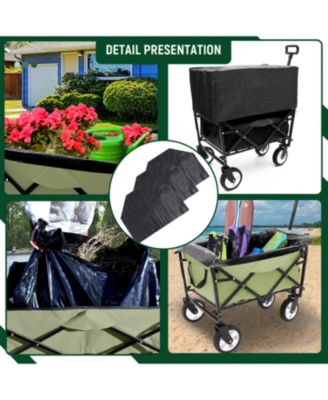 Collapsible Utility Wagon Cart with Liners - Green