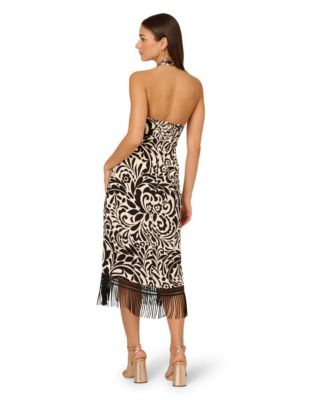 Women's Sleeveless Halter Midi Dress