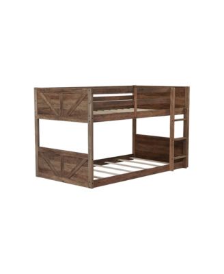 Antique Oak Twin Floor Bunk Bed