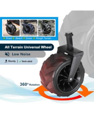 Heavy Duty 350 Lbs Capacity Collapsible Wagon, Outdoor Folding Camping Wagons, Grocery Portable Utility Cart, Adjustable Rolling Carts, All Terrain Sports Wagon with Big Wheels