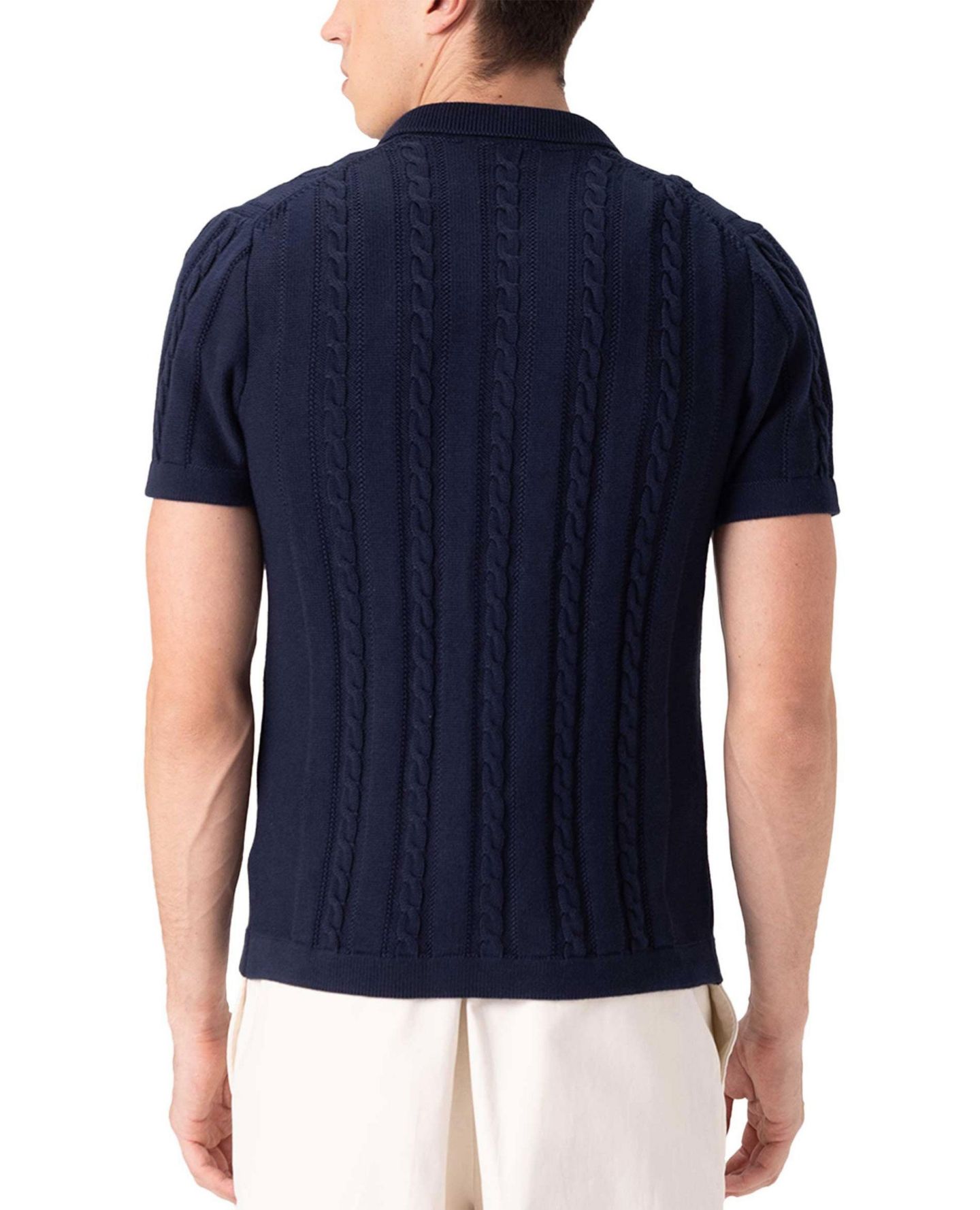 Мужской свитер Members Only JC Polo Cable Knit, цвет: Тёмно-синий — фото 4