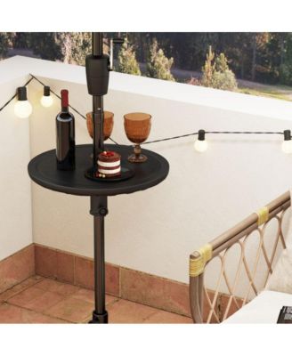 20 Inches Outdoor Adjustable Umbrella Table with 1.5 Inches Umbrella Hole