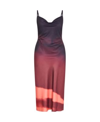 Plus Size Ombre Cowl Dress