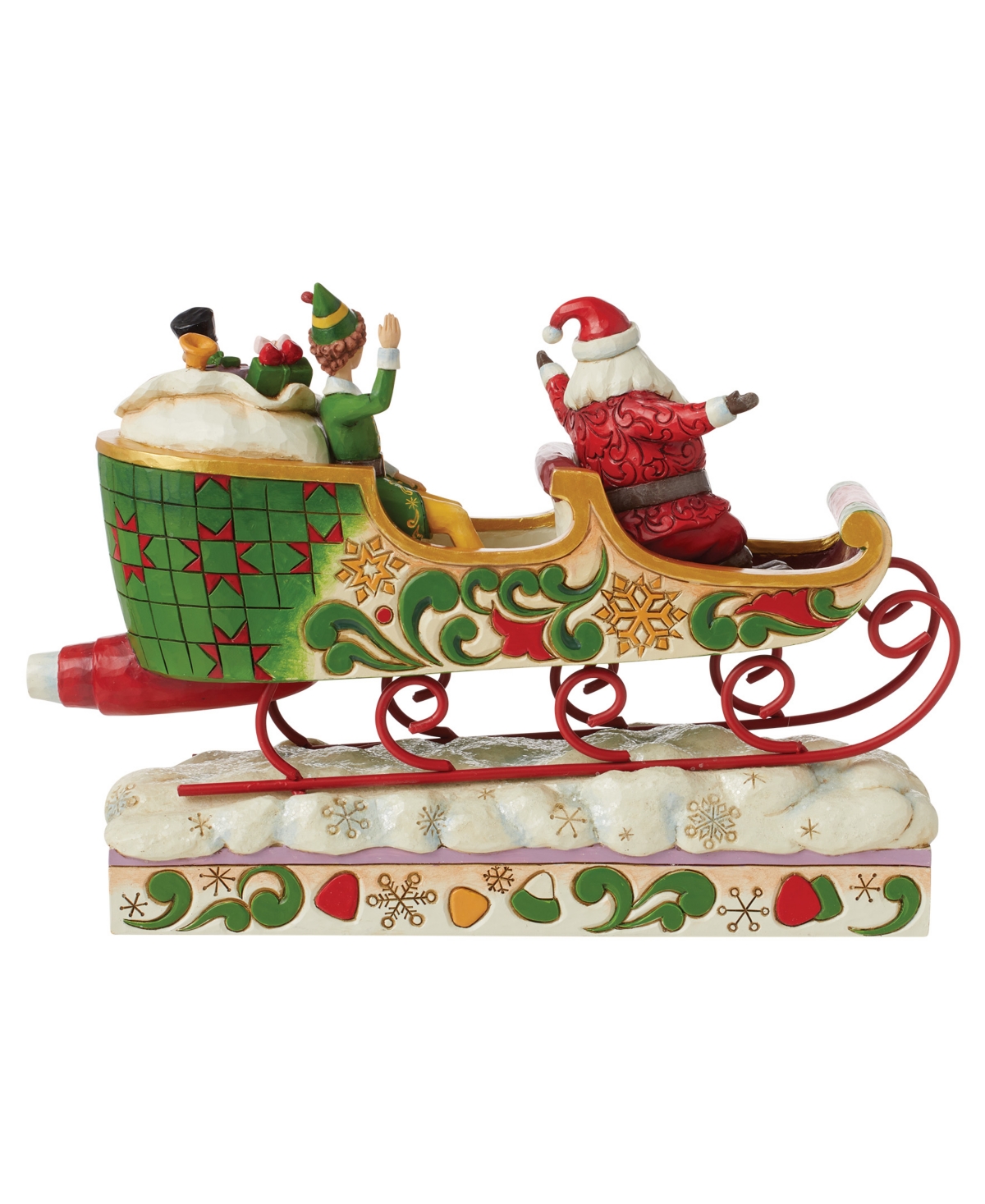Jim Shore Buddy Elf With Santa In Sleigh Figurine In Multi