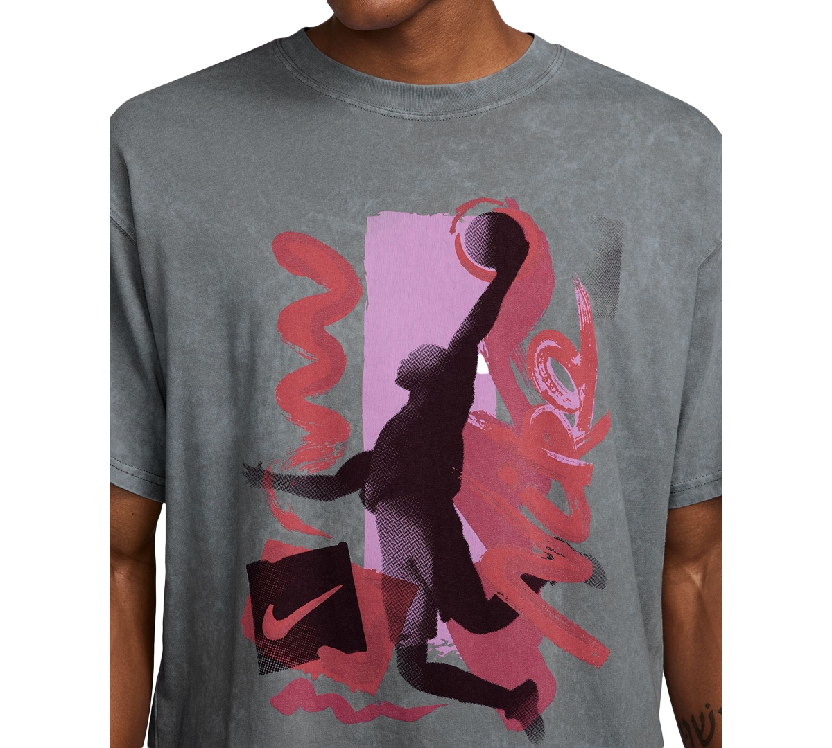 Nike Men's Max90 Relaxed Fit Short Sleeve Basketball Graphic T-shirt In Gray