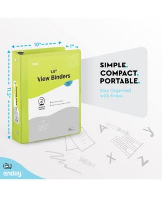 1Inch 3 Ring Binder, 1 Inch Round Ring Clear View Cover with 2 Inside Pockets Binders, Colored School Supplies Binders in Grey, Pink, Blue, Purple, Green and Red, Multicolor (6 PC) – by Enday