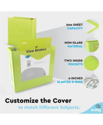 1Inch 3 Ring Binder, 1 Inch Round Ring Clear View Cover with 2 Inside Pockets Binders, Colored School Supplies Binders in Grey, Pink, Blue, Purple, Green and Red, Multicolor (6 PC) – by Enday