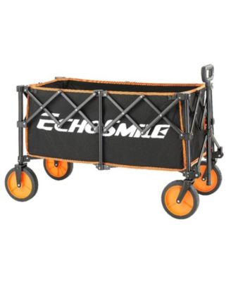 Collapsible Foldable Wagon with 300lbs Weight Cart Heavy Duty Folding Beach Wagon Cart with Wheels and Adjustable Handle for Camping Garden Sports Outdoor Activities Shopping