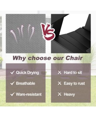 2pcs Patio Folding Sling Chairs Dining Armrest Backrest Outdoor Portable