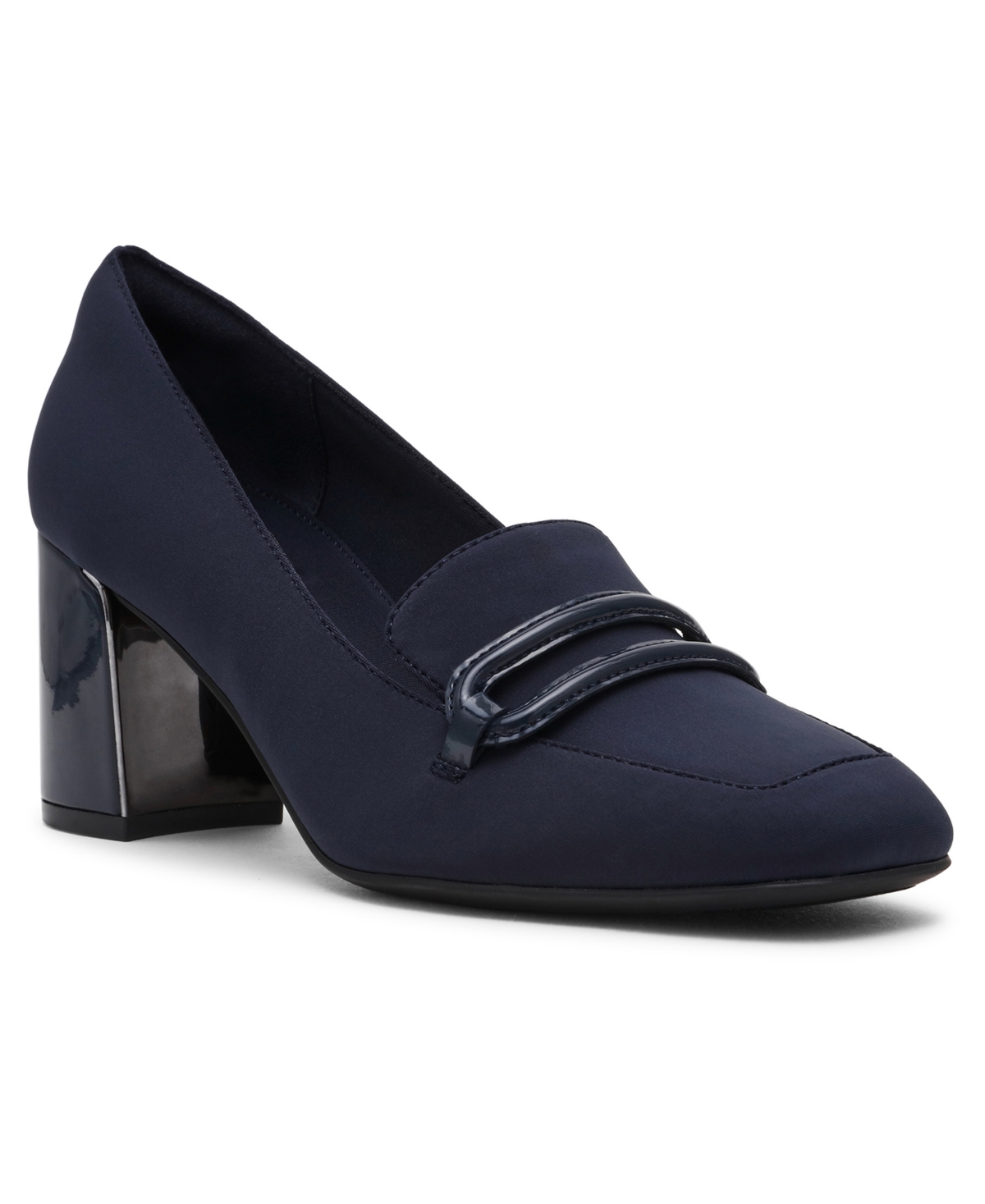Women's Toni Stretch Block Heel Tailored Pumps - Navy