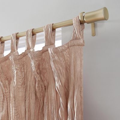 Odelia Distressed Velvet Semi-Sheer Tab Top Curtain Panel