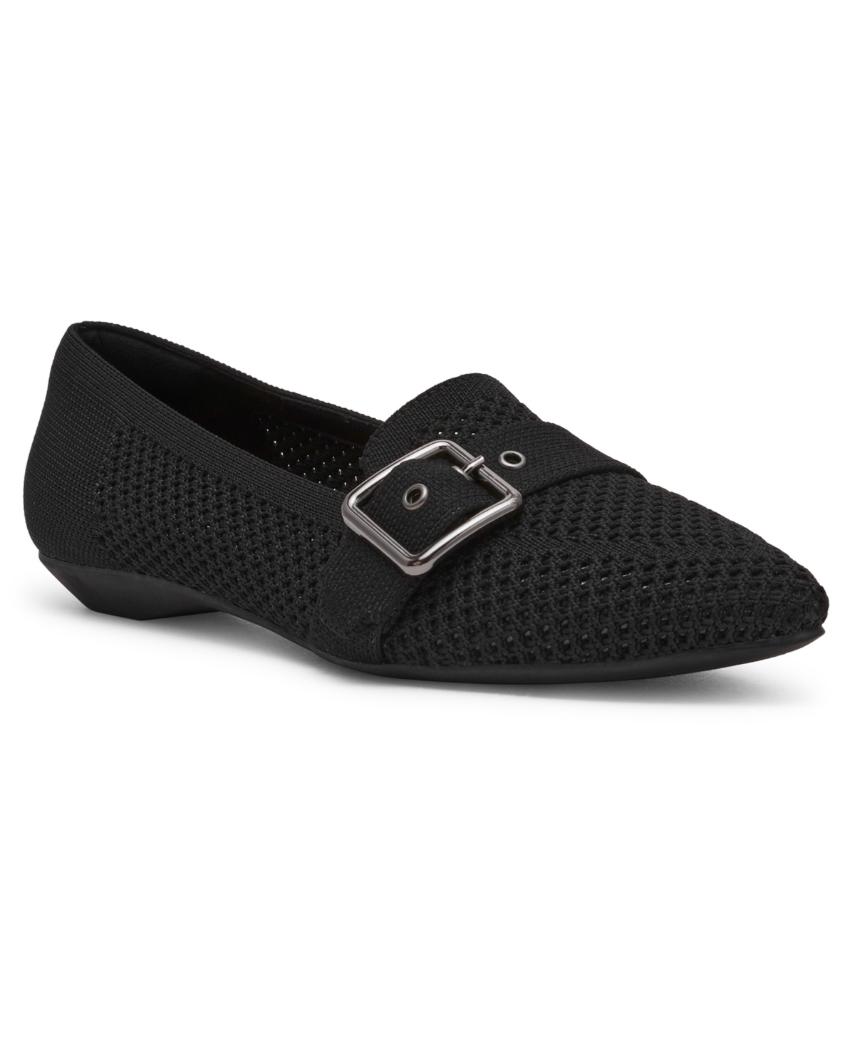 Women's Oakland Buckle Strap Knit Flats - Navy