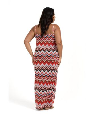 Women's Strapy Retro Print Mesh Maxi Dress