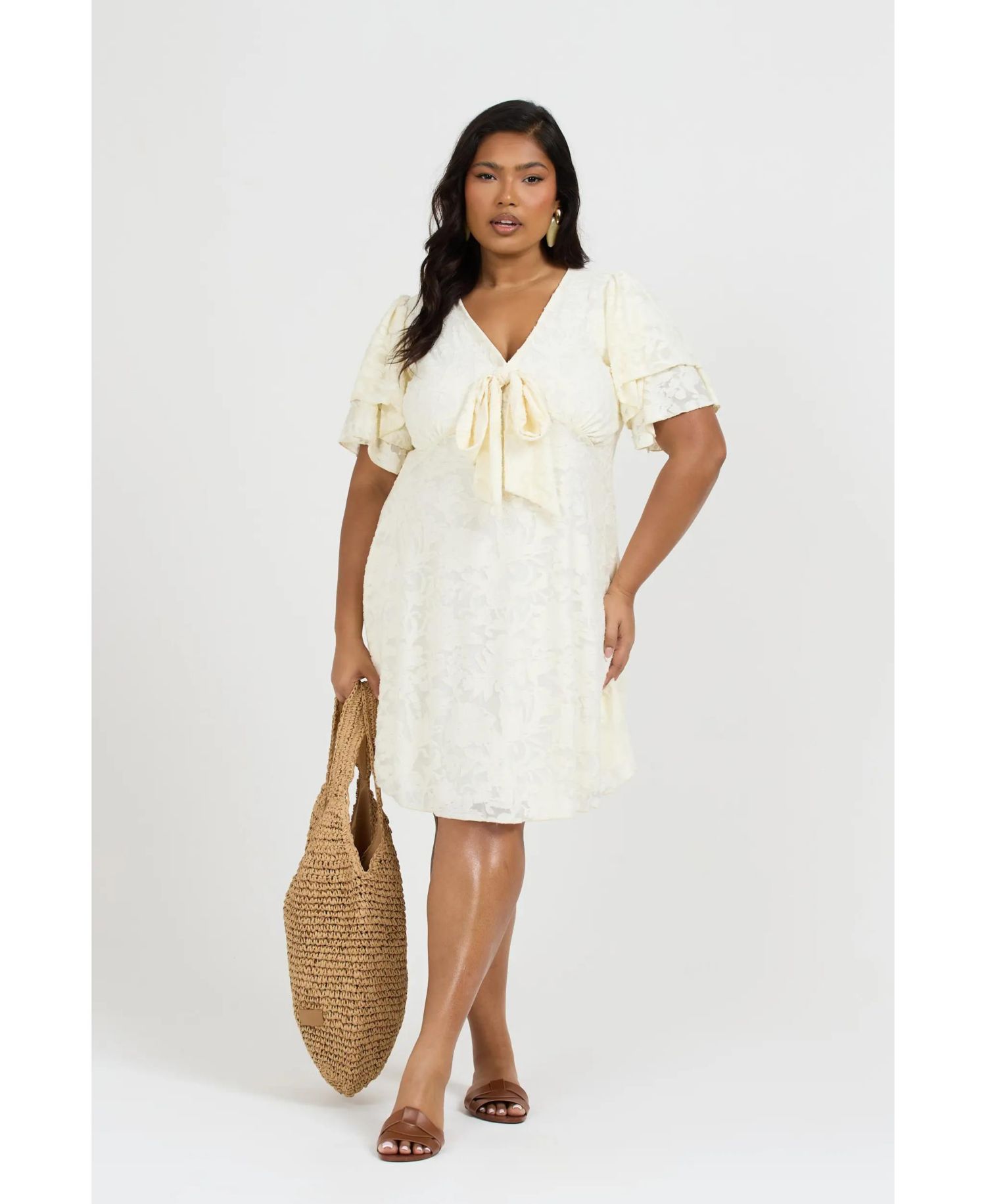 Women's Short Sleeve V-Neck Mini Skater Dress