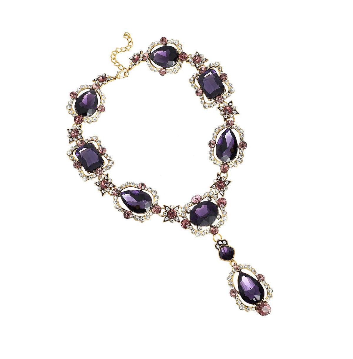 Sohi Rhinestones Jewellery Set - Purple