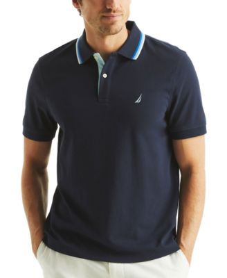 Men's Textured Tipped Collar Polo Shirt
