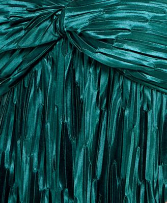 Juniors' Printed Pleated Mesh A-Line Dress