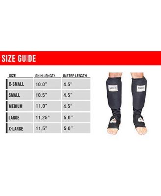 Nylon Shin and Instep Protectors for Muay Thai, Kickboxing, MMA – High-Density EVA Foam, Easy Slip-On Design, Breathable Cool Lining, Thick Padding for Impact Protection, Pair of Shin Guards, Medium