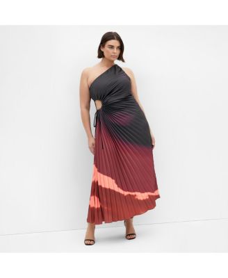 Plus Size Aliza Print Pleat Maxi Dress
