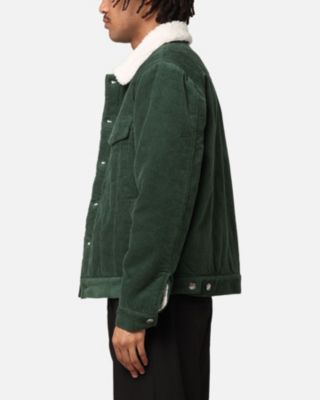 Men's Chelsea Corduroy Sherpa Jacket- Dark Green, S