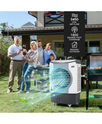 4-in-1 Industrial Evaporative Air Cooler Fan with 45 L Tank and Wheels
