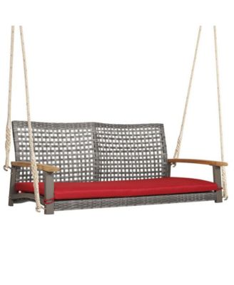 2-Person Patio Wicker Hanging Swing Chair