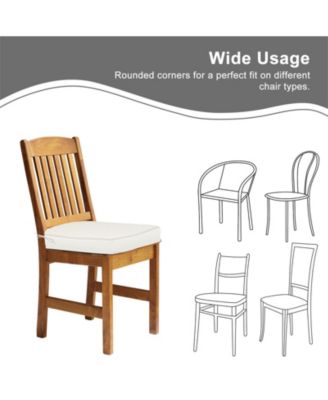 Outdoor Dining Chair Cushions Set of 4, Waterproof Patio Furniture Seat Cushions, Outdoor Chair Pads with Ties, 18 x 19 inch