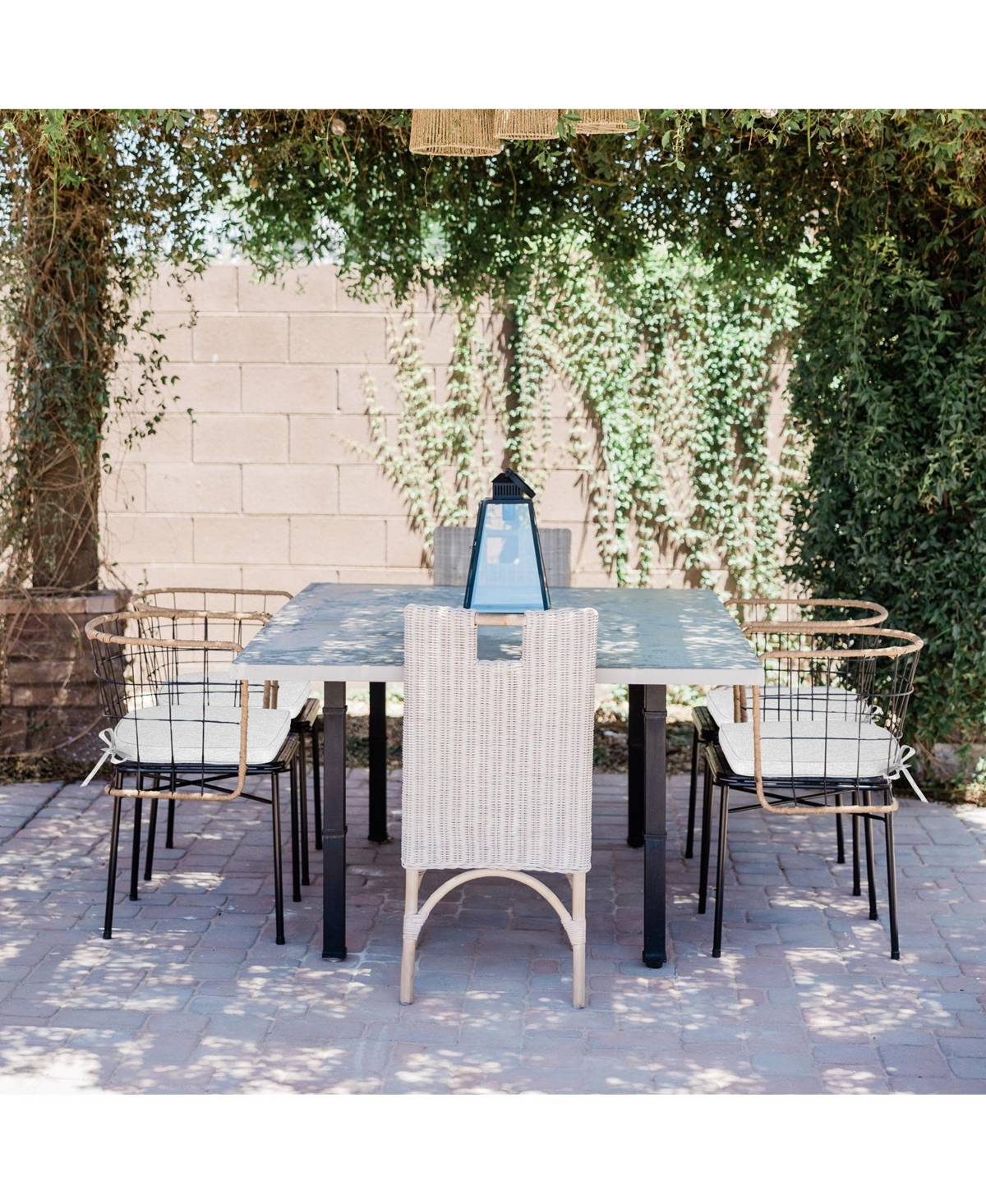 Aoodor Outdoor Dining Chair Cushions Set of 2, Waterproof Patio Furniture Seat Cushions, Pads with Ties, 18 x 19 inch