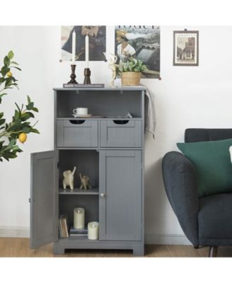 Bathroom Wooden Side Cabinet with 2 Drawers and 2 Doors